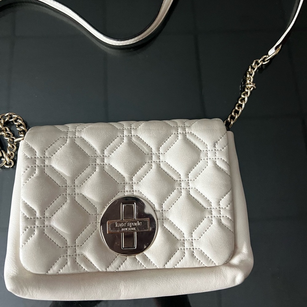 Kate Spade Cream Quilted Crossbody Bag